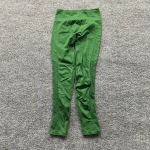 Fabletics Leggings Womens Size XS Green Seamless Mesh High Waisted Athletic Yoga